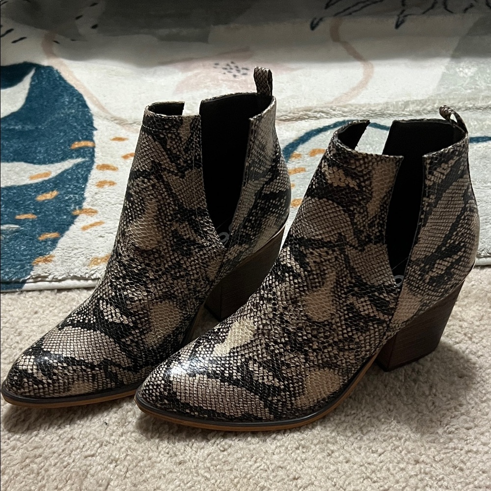 Snakeskin Ankle Boots